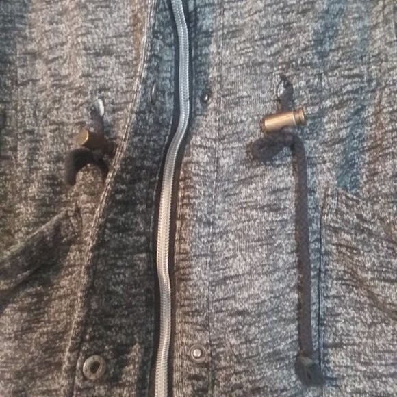 Merona women's XL black and gray marbled lightweight hooded jacket - Picture 5 of 14